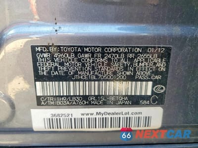 Zdjęcie 12 z 12 samochodu: 2013 LEXUS GS 350 VIN:JTHCE1BL7D5001200 - miniatura