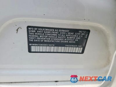 Zdjęcie 12 z 12 samochodu: 2013 VOLKSWAGEN CC SPORT VIN:WVWBN7ANXDE516078 - miniatura