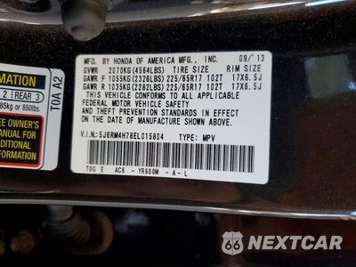 Zdjęcie 14 z 14 samochodu: 2014 HONDA CR-V EXL VIN:5J6RM4H78EL015804 - miniatura
