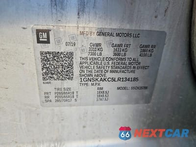 Zdjęcie 13 z 13 samochodu: 2020 CHEVROLET TAHOE K1500 LS VIN:1GNSKAKC5LR134185 - miniatura