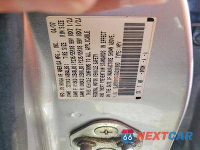 Zdjęcie 12 z 12 samochodu: 2007 ACURA RDX TECHNOLOGY VIN:5J8TB18547A021890 - miniatura