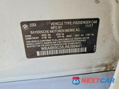 Zdjęcie 12 z 12 samochodu: 2018 BMW 330 I VIN:WBA8B9G56JNU99441 - miniatura