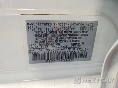 Zdjęcie 12 z 12 samochodu: 2025 NISSAN SENTRA SV VIN:3N1AB8CV0SY215149 - miniatura