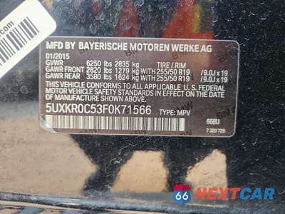Zdjęcie 12 z 12 samochodu: 2015 BMW X5 XDRIVE35I VIN:5UXKR0C53F0K71566 - miniatura