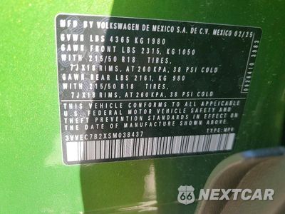 Zdjęcie 13 z 13 samochodu: 2025 VOLKSWAGEN TAOS SE VIN:3VVEC7B2XSM038437 - miniatura