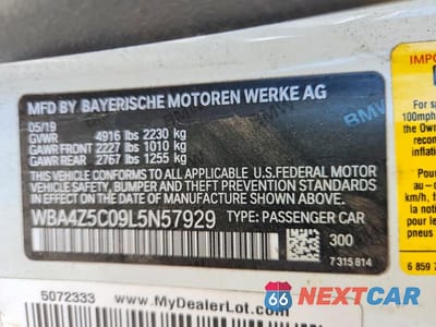 Zdjęcie 13 z 13 samochodu: 2020 BMW 440I VIN:WBA4Z5C09L5N57929 - miniatura