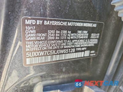 Zdjęcie 12 z 12 samochodu: 2018 BMW X4 XDRIVEM40I VIN:5UXXW7C5XJ0W65128 - miniatura