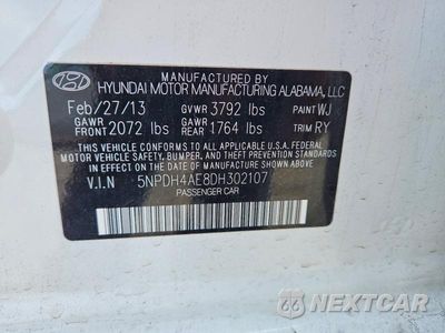 Zdjęcie 12 z 12 samochodu: 2013 HYUNDAI ELANTRA LIMITED VIN:5NPDH4AE8DH302107 - miniatura