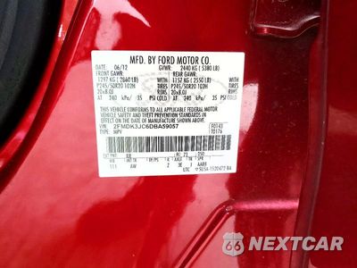 Zdjęcie 12 z 12 samochodu: 2013 FORD EDGE SEL VIN:2FMDK3JC6DBA59057 - miniatura