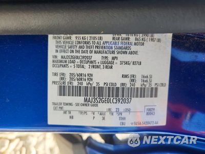 Zdjęcie 12 z 12 samochodu: 2020 FORD ECOSPORT SE VIN:MAJ3S2GE0LC392037 - miniatura