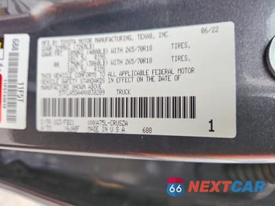 Zdjęcie 12 z 12 samochodu: 2022 TOYOTA TUNDRA SR5 VIN:5TFLA5DA4NX038209 - miniatura