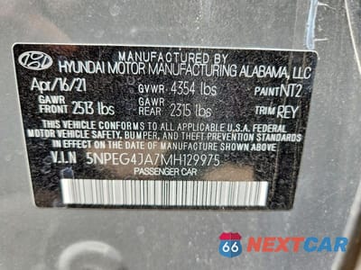 Zdjęcie 13 z 13 samochodu: 2021 HYUNDAI SONATA SE VIN:5NPEG4JA7MH129975 - miniatura
