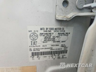 Zdjęcie 13 z 13 samochodu: 2012 FORD EDGE SEL VIN:2FMDK3J91CBA84788 - miniatura