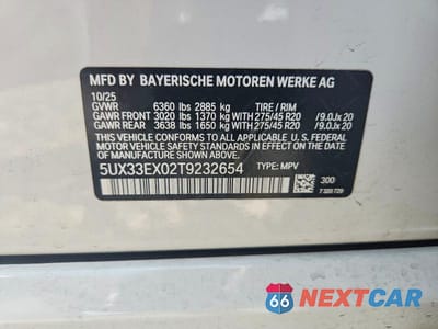 Zdjęcie 13 z 13 samochodu: 2026 BMW X6 XDRIVE40I VIN:5UX33EX02T9232654 - miniatura