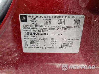 Zdjęcie 12 z 12 samochodu: 2017 CHEVROLET SILVERADO K1500 LT VIN:3GCUKREC8HG239404 - miniatura