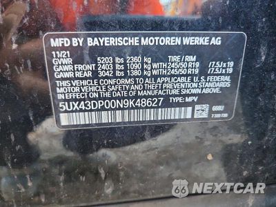 Zdjęcie 13 z 13 samochodu: 2022 BMW X3 SDRIVE30I VIN:5UX43DP00N9K48627 - miniatura