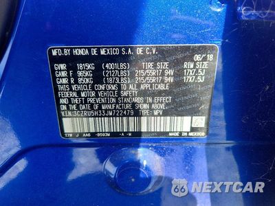Zdjęcie 13 z 13 samochodu: 2018 HONDA HR-V LX VIN:3CZRU5H33JM722479 - miniatura