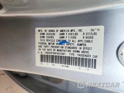 Zdjęcie 13 z 13 samochodu: 2015 HONDA ACCORD EXL VIN:1HGCR3F88FA000981 - miniatura