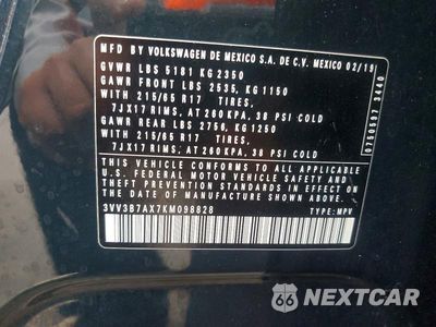 Zdjęcie 13 z 13 samochodu: 2019 VOLKSWAGEN TIGUAN SE VIN:3VV3B7AX7KM098828 - miniatura