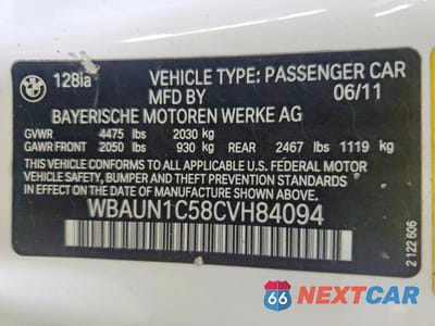 Zdjęcie 12 z 12 samochodu: 2012 BMW 128 I VIN:WBAUN1C58CVH84094 - miniatura