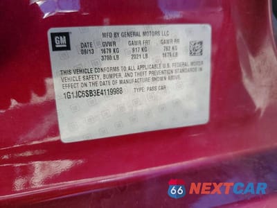 Zdjęcie 12 z 12 samochodu: 2014 CHEVROLET SONIC LT VIN:1G1JC6SB3E4119988 - miniatura