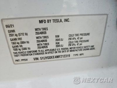 Zdjęcie 13 z 13 samochodu: 2021 TESLA MODEL Y VIN:5YJYGDEE4MF212319 - miniatura