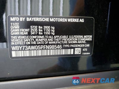 Zdjęcie 12 z 12 samochodu: 2023 BMW I4 EDRIVE 40 VIN:WBY73AW05PFN98546 - miniatura