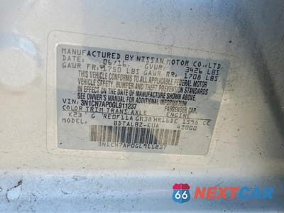 Zdjęcie 13 z 13 samochodu: 2016 NISSAN VERSA 1.6 SV VIN:3N1CN7AP0GL911237 - miniatura