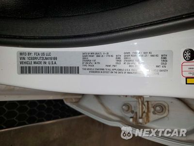 Zdjęcie 12 z 12 samochodu: 2020 RAM 1500 LARAMIE VIN:1C6SRFJT2LN416169 - miniatura
