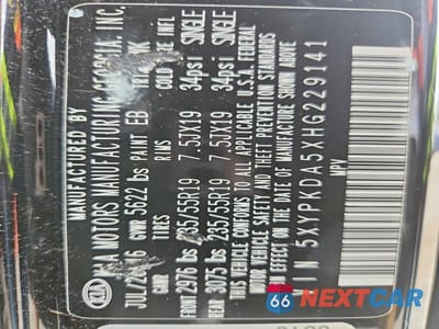 Zdjęcie 13 z 13 samochodu: 2017 KIA SORENTO SX LIMITED V6 VIN:5XYPKDA5XHG229141 - miniatura