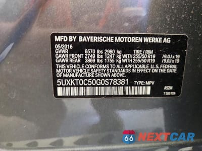 Zdjęcie 13 z 13 samochodu: 2016 BMW X5 XDR40E VIN:5UXKT0C50G0S78381 - miniatura