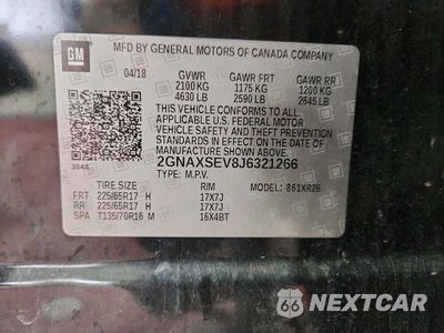 Zdjęcie 13 z 13 samochodu: 2018 CHEVROLET EQUINOX LT VIN:2GNAXSEV8J6321266 - miniatura