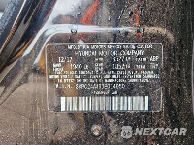 Zdjęcie 12 z 12 samochodu: 2018 HYUNDAI ACCENT SE VIN:3KPC24A39JE014950 - miniatura