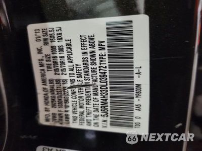 Zdjęcie 14 z 14 samochodu: 2013 HONDA CR-V LX VIN:5J6RM4H33DL039472 - miniatura