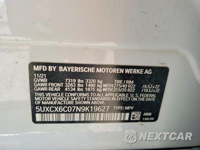 Zdjęcie 12 z 12 samochodu: 2022 BMW X7 M50I VIN:5UXCX6C07N9K19627 - miniatura