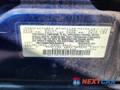 Zdjęcie 12 z 12 samochodu: 2012 NISSAN SENTRA 2.0 VIN:3N1AB6AP9CL644314 - miniatura