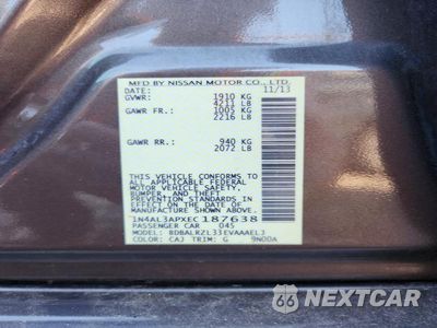 Zdjęcie 12 z 12 samochodu: 2014 NISSAN ALTIMA 2.5 S VIN:1N4AL3APXEC187638 - miniatura