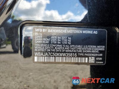 Zdjęcie 12 z 12 samochodu: 2019 BMW 530 XI VIN:WBAJA7C50KWW35816 - miniatura