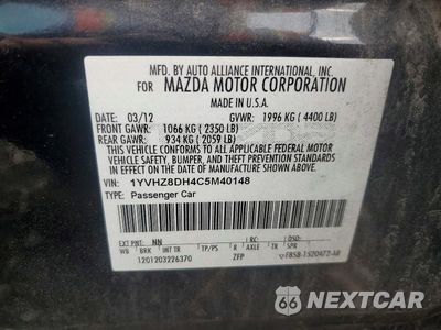 Zdjęcie 13 z 13 samochodu: 2012 MAZDA 6 I VIN:1YVHZ8DH4C5M40148 - miniatura