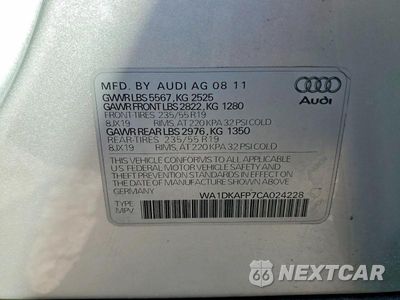 Zdjęcie 13 z 13 samochodu: 2012 AUDI Q5 PREMIUM PLUS VIN:WA1DKAFP7CA024228 - miniatura