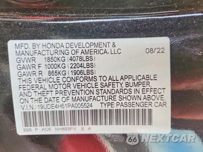 Zdjęcie 12 z 12 samochodu: 2023 ACURA INTEGRA A-SPEC TECH VIN:19UDE4H61PA005524 - miniatura