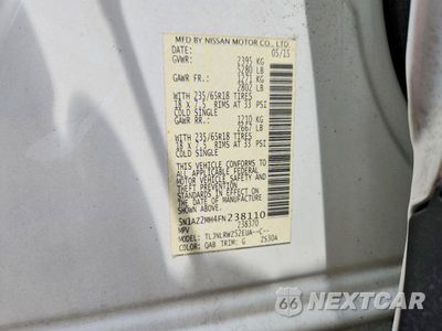 Zdjęcie 13 z 13 samochodu: 2015 NISSAN MURANO SL VIN:5N1AZ2MH4FN238110 - miniatura