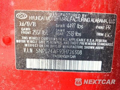 Zdjęcie 12 z 12 samochodu: 2018 HYUNDAI SONATA SE VIN:5NPE24AF9JH726308 - miniatura