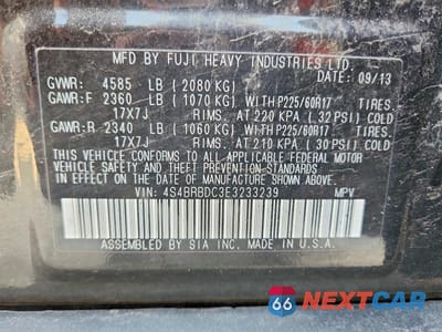 Zdjęcie 13 z 13 samochodu: 2014 SUBARU OUTBACK 2.5I PREMIUM VIN:4S4BRBDC3E3233239 - miniatura