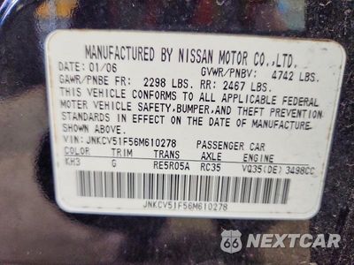 Zdjęcie 12 z 12 samochodu: 2006 INFINITI G35 X VIN:JNKCV51F56M610278 - miniatura