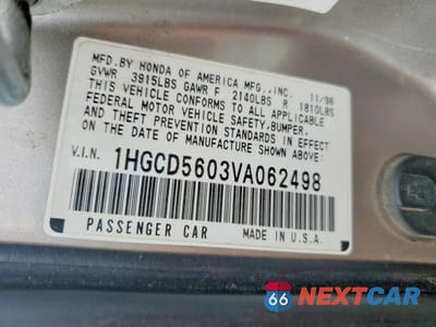 Zdjęcie 13 z 13 samochodu: 1997 HONDA ACCORD 4D SE VIN:1HGCD5603VA062498 - miniatura