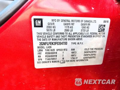 Zdjęcie 13 z 13 samochodu: 2015 CHEVROLET EQUINOX LT VIN:2GNFLFEK3F6394700 - miniatura