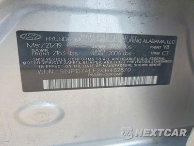 Zdjęcie 12 z 12 samochodu: 2019 HYUNDAI ELANTRA SE VIN:5NPD74LF2KH482870 - miniatura