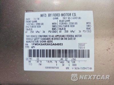 Zdjęcie 12 z 12 samochodu: 2019 FORD EXPLORER POLICE INTERCEPTOR VIN:1FM5K8ARXKGA64953 - miniatura