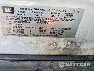 Zdjęcie 12 z 12 samochodu: 2019 BUICK ENCORE PREFERRED VIN:KL4CJESB3KB766540 - miniatura